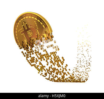Bitcoin steigt nach A fallen und fallen auseinander, Ziffern Stockfoto