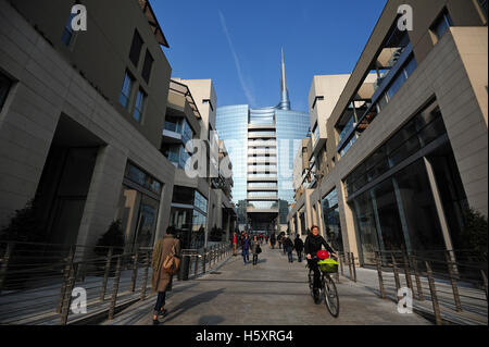 Der Eingang zum Bereich neue Porta Nuova vom Corso Como, Mailand, Italien Stockfoto