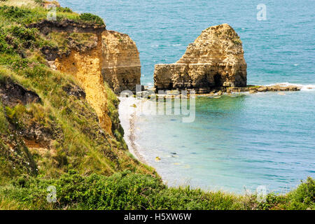 Pointe du Hoc, Normandie, Frankreich am Ärmelkanal Stockfoto