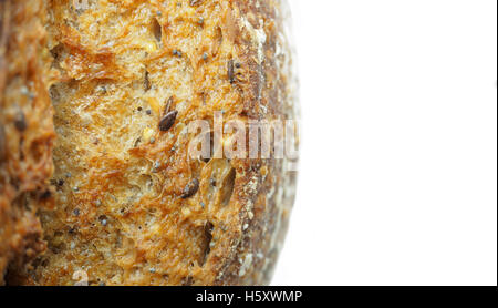 Ökologische Weizen und Roggen-Brot mit Sesam, Leinsamen und Sonnenblumen-Samen Stockfoto