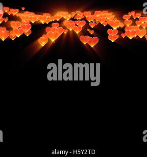 Roten Edelstein Herzen isoliert auf dunklem Hintergrund. Geometrische zerknitterten dreieckigen low-Poly Style Grafik 3d Render-Illustration. Raster polygonalen Design für Ihr Unternehmen Stockfoto