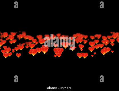 Roten Edelstein Herzen isoliert auf dunklem Hintergrund. Geometrische zerknitterten dreieckigen low-Poly Style Grafik 3d Render-Illustration. Raster polygonalen Design für Ihr Unternehmen Stockfoto