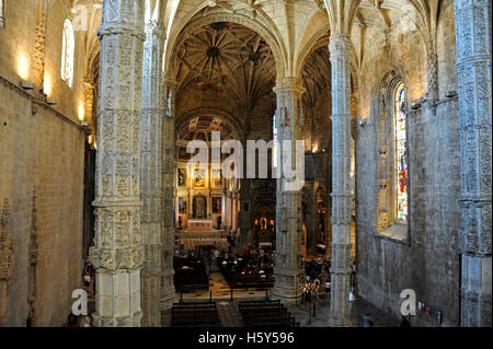 Chor der Kirche Santa Maria de Belém, Hieronymus-Kloster, Hieronymus-Kloster, Belem, Lisboa, Lissabon, Portugal Stockfoto