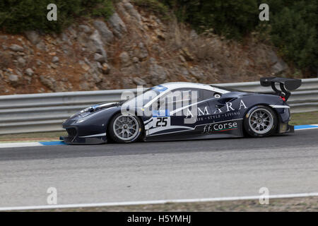 22. Oktober 2016. Estoril, Portugal. #25 FF Corse - Ferrari F458, angetrieben von Ivor Dunbar (GBR) und Johnny Mowlen (GBR) während des Rennens von Michelin GT3 Le Mans Cup, während der europäischen Le Mans Serie Week-End Estoril Credit: Alexandre de Sousa/Alamy Live News Stockfoto