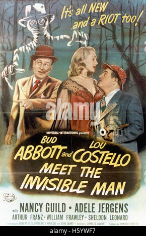 Abbott und Costello Treffen der unsichtbare Mann - Filmplakat Stockfoto