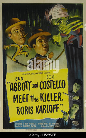 Abbott und Costello treffen die Killer, Boris Karloff - Filmplakat Stockfoto