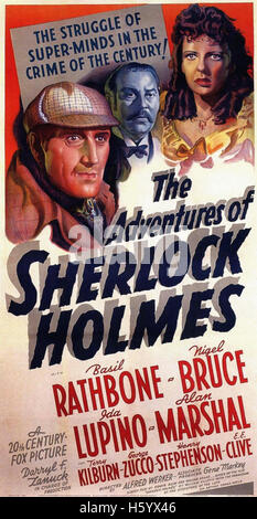 Die Abenteuer des Sherlock Holmes - Filmposter Stockfoto