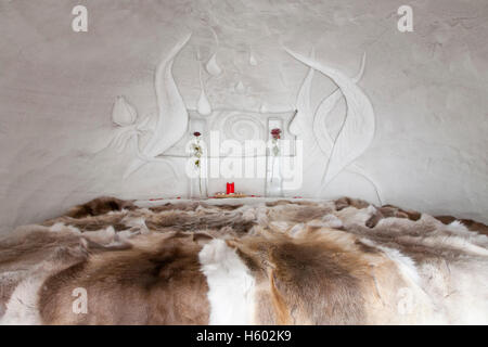 Iglu Lodge am Mt Nebelhorn, Igluhotel, Übernachtung, Eis, Schnee, Winter, Oberstdorf, Allgäu, Bayern Stockfoto