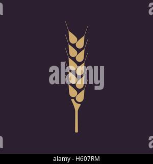 Das Weizen-Symbol. Spica-Symbol. Wohnung Stock Vektor