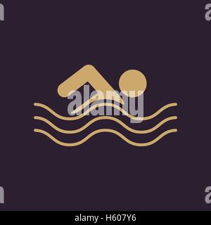 Schwimmen-Symbol. Schwimmer-Symbol. Wohnung Stock Vektor
