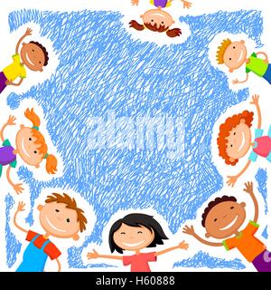 Vector Hintergrund leer mit Kindern Sommer Camp Stock Vektor