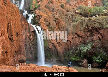 Ouzoud Wasserfälle in der Nähe von Grand Atlas Dorf von Tanaghmeilt, Marokko Stockfoto