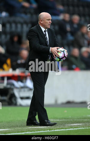 Hull City Interimstrainer Mike Phelan an der Seitenlinie in der Premier League-Spiel im Stadion KCOM, Rumpf. Stockfoto