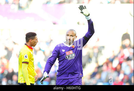 Watford Heurelho Gomes in Aktion während der Premier League match bei der Liberty Stadium, Swansea. Stockfoto