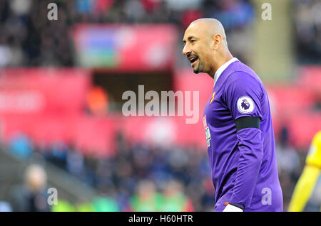 Watford Heurelho Gomes in Aktion während der Premier League match bei der Liberty Stadium, Swansea. Stockfoto