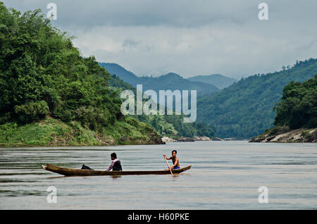 Fischer auf dem Mekong Stockfoto