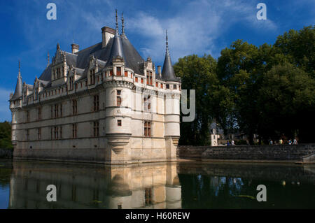 Azay le Rideau Castle, UNESCO-Weltkulturerbe, Indre et Loire, Touraine Loire-Tal, Frankreich, Europa Stockfoto