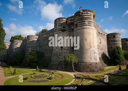 Schloss von Angers in der Stadt Angers im Maine et Loire-Tal-Region von Frankreich Stockfoto