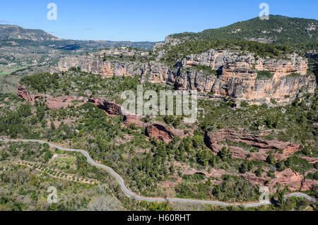 Felsige Landschaft rund um Siurana in Katalonien, Spanien Stockfoto