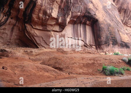 Felsen mit Wüstenlack Stockfoto