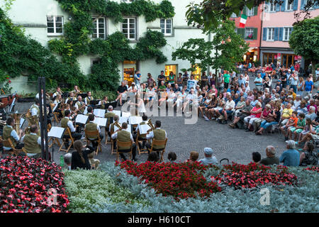 Konzert der Stadt Band Stadtkapelle in Meersburg am Bodensee, Baden-Württemberg, Deutschland Stockfoto