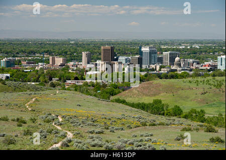 Blick nach Süden, von Ausläufern Boise, Idaho Stockfoto