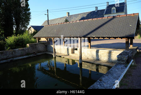 Lavoir (waschhaus) in der Rue du Lavoir, martragny, Calvados, Basse Normandie, Frankreich Stockfoto