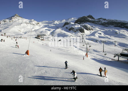 Skigebiet Silvretta Arena Bei Ischgl, Österreich Stockfoto