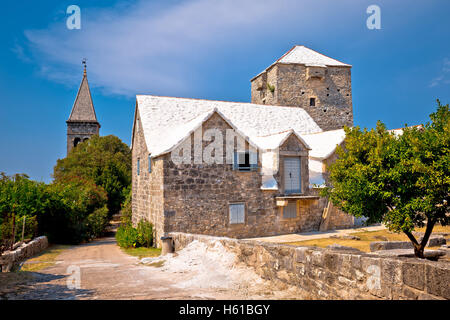 Stone Village Skrip Sehenswürdigkeiten ansehen, Insel Brac, Dalmatien, Kroatien Stockfoto