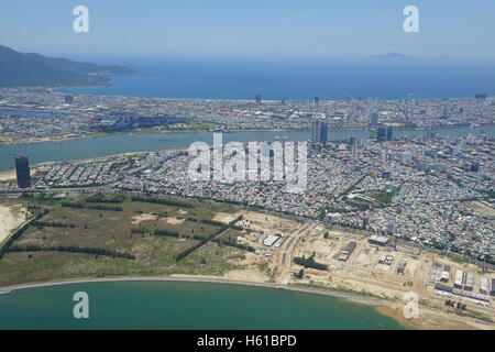 Luftaufnahme der Da Nang Region in Zentral-Vietnam Stockfoto