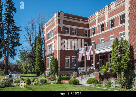 Das historische Union Hotel in der Stadt von Union, Oregon. Stockfoto