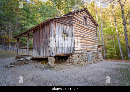 Alte Hütte auf Smoky Mountains National Park Stockfoto