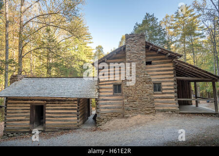 Alte Hütte in Pioniere auf Smoky Mountains National Park Stockfoto