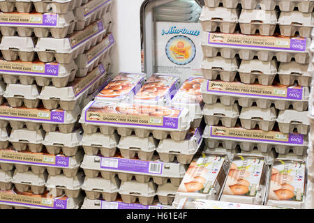 Bio Freilandeier im Harris Farm Märkte Supermarkt Shop Shop in Manly Beach, Sydney, Australien Stockfoto