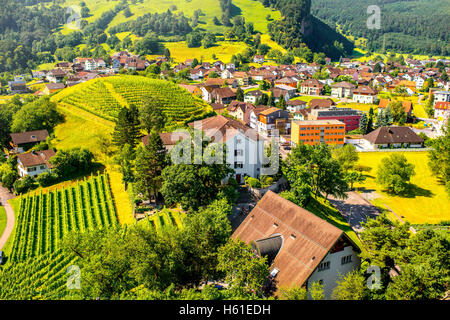 Balzers Dorf in Liechtenstein Stockfoto