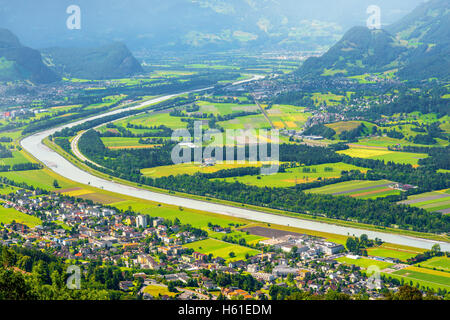 Luftaufnahme über Liechtenstein Stockfoto