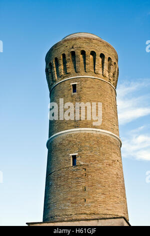 Alter Leuchtturm von Ancona, 1860, in den städtischen Park Cardeto, am Mont Cardeto, auch bekannt als Francesco Sataglini Park, Ancona Stockfoto