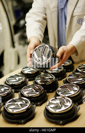 Golf PKW-Produktion, VW-Werk in Wolfsburg, Niedersachsen Stockfoto