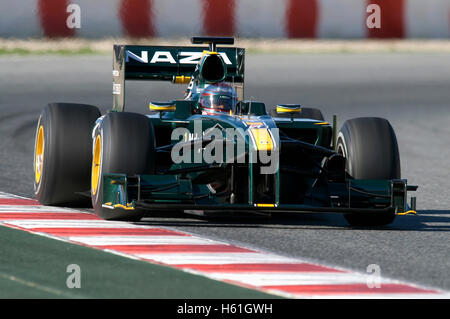 Motorsport, Jarno Trulli, ITA, im Lotus T127 Rennwagen, Formel-1-Tests auf dem Circuit de Catalunya Rennen verfolgen in Stockfoto