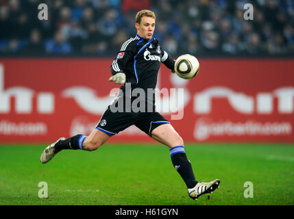 Manuel Neuer, deutschen Fußball-Bundesliga, Saison 2009/2010 22. Spieltag Spiel FC Schalke 04 vs. 1.FC Köln 2:0 Stockfoto