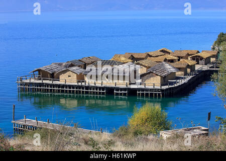 Unterwasser-Museum am Bay of Bones, Ohrid See, FYROM, Mazedonien Stockfoto