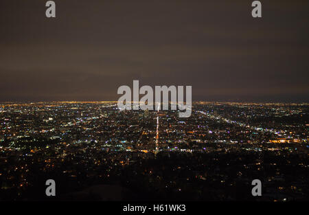 Los Angeles Nachtansicht von Griffith Observatory Stockfoto