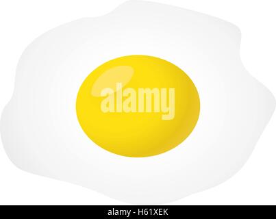 Spiegelei, isoliert auf weißem Hintergrund. Stock Vektor