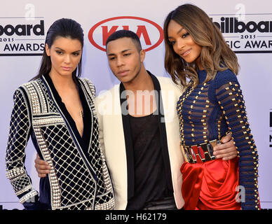 Kendall Jenner, Olivier Rousteing und Jourdan Dunn besuchen den 2015 Billboard Music Awards in der MGM Grand Garden Arena Stockfoto