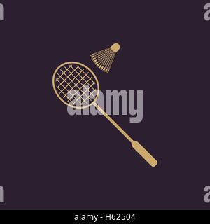 Das Badminton-Symbol. Sport-Symbol. Wohnung Stock Vektor