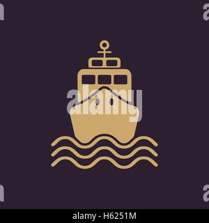 Die Schiff-Symbol. Reisen-Symbol. Wohnung Stock Vektor