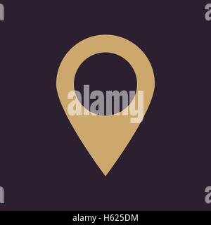 Das Zeigersymbol. Navigation und Location-Symbol. Wohnung Stock Vektor