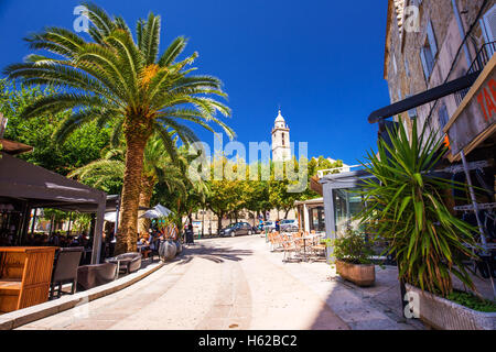 Alte Stadt Zentrum von Sartène Stadt, Korsika, Frankreich, Europa. Stockfoto