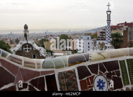 Barcelona, Spanien. 17. Oktober 2016. Blick vom Parc Güell in Barcelona, Spanien, 17. Oktober 2016. © Swoboda Stepanov/ZUMA Draht/Alamy Live-Nachrichten Stockfoto