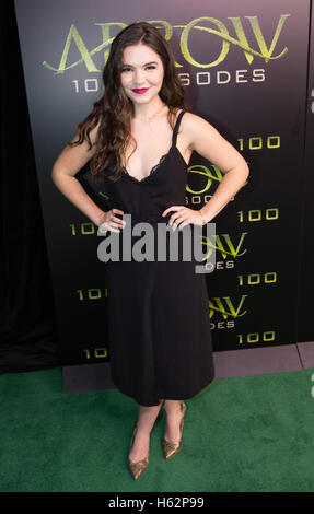 Vancouver, Bc. 22. Oktober 2016. Madison McLaughlin bei der 100. Episode Feier für Fernseher mit Pfeil im Fairmont Pacific Rim Hotel in Vancouver, British Columbia am 22. Oktober 2016. © Michael Sean Lee/Medien Punch/Alamy Live-Nachrichten Stockfoto